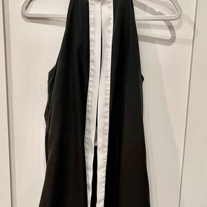 Black and White Sleeveless Top